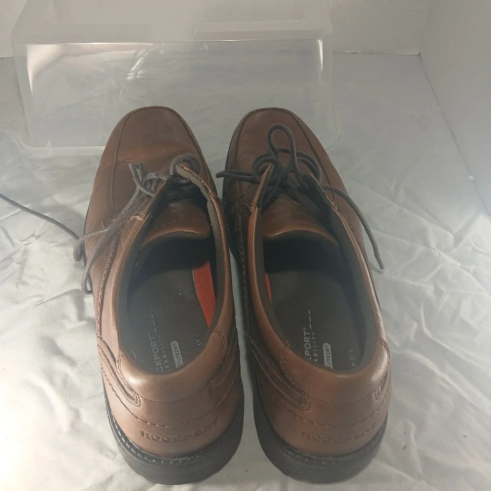 Rockport‎ Mens Leather Lace Up Dress Shoes Comfort Classic Brown Size 13M